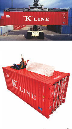 川崎K-LINE集装箱模型纸巾盒笔筒 1:20货柜模型 工程集装箱模型LOGO定制